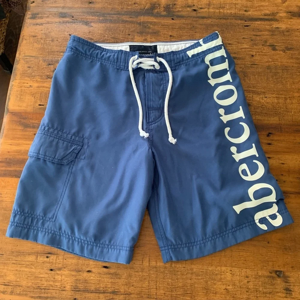 Abercrombie Boys Swim Shorts Spellout Board Shorts Sz XL